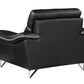 36" Contemporary Black Leather Chair By Homeroots | Lounge Chairs | Modishstore - 4