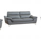108" Charming Grey Leather Sofa Set By Homeroots | Sofa Set | Modishstore