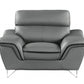 108" Charming Grey Leather Sofa Set By Homeroots | Sofa Set | Modishstore - 2