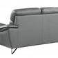 36" Charming Grey Leather Sofa By Homeroots | Sofas | Modishstore - 3