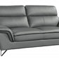 36" Contemporary Grey Leather Loveseat By Homeroots | Loveseats | Modishstore - 2