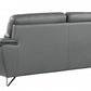 36" Contemporary Grey Leather Loveseat By Homeroots | Loveseats | Modishstore - 4