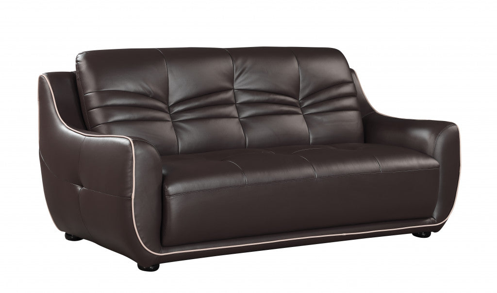 36" Elegant Brown Leather Sofa By Homeroots | Sofas | Modishstore - 2
