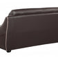 36" Elegant Brown Leather Sofa By Homeroots | Sofas | Modishstore - 3