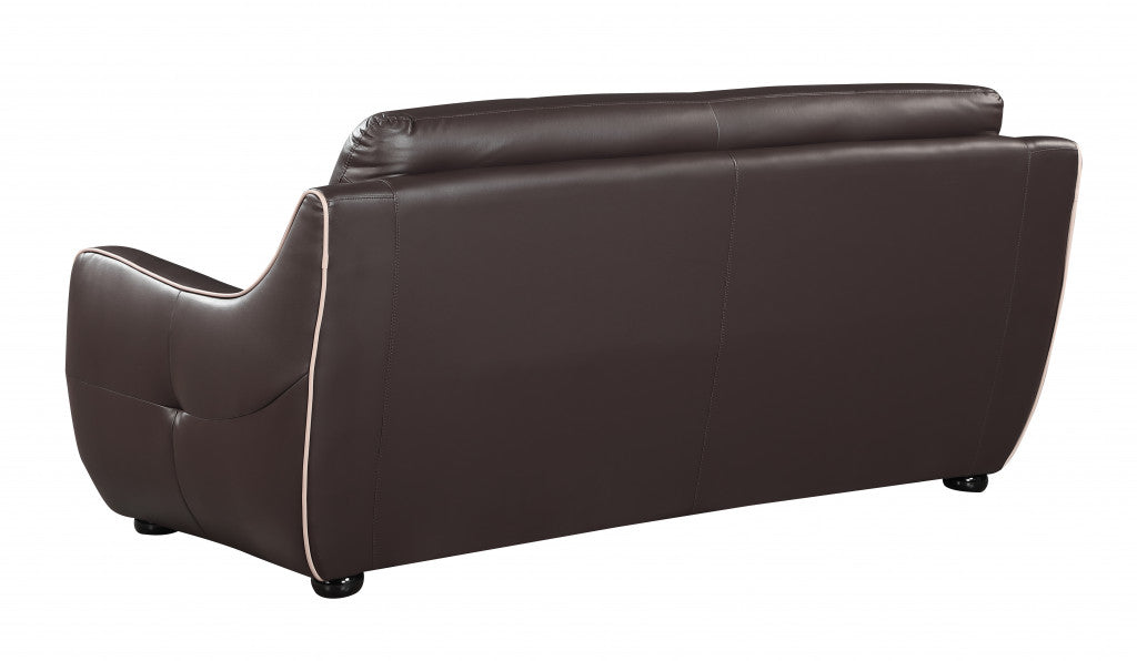 36" Elegant Brown Leather Sofa By Homeroots | Sofas | Modishstore - 3