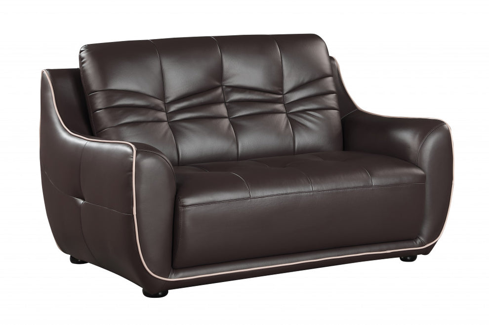 36" Brown Elegant Leather Chair By Homeroots | Accent Chairs | Modishstore - 2