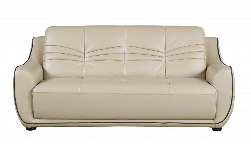 108" Elegant Beige Leather Sofa Set By Homeroots | Sofa Set | Modishstore - 5