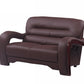 36" Glamorous Brown Leather Loveseat By Homeroots