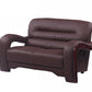 36" Glamorous Brown Leather Loveseat By Homeroots | Loveseats | Modishstore