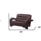36" Glamorous Brown Leather Loveseat By Homeroots | Loveseats | Modishstore - 5