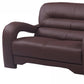 36" Glamorous Brown Leather Loveseat By Homeroots