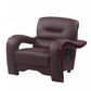 33" Brown Glamorous Leather Chair By Homeroots | Accent Chairs | Modishstore
