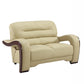 36" Glamorous Beige Leather Loveseat By Homeroots
