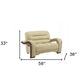 36" Glamorous Beige Leather Loveseat By Homeroots