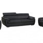 114" Captivating Black Leather Sofa Set By Homeroots | Sofa Set | Modishstore