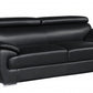 86" Captivating Black Leather Sofa By Homeroots | Sofa Set | Modishstore - 2