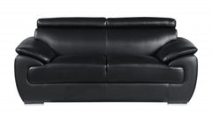 Captivating Black Leather Loveseat By Homeroots