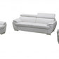 114" Captivating White Leather Sofa Set By Homeroots | Sofa Set | Modishstore