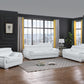 114" Captivating White Leather Sofa Set By Homeroots | Sofa Set | Modishstore - 2