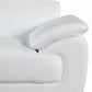 32" to 38" Captivating White Leather Loveseat By Homeroots | Loveseats | Modishstore - 5