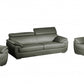 114" Captivating Grey Leather Sofa Set By Homeroots | Sofa Set | Modishstore