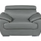 114" Captivating Grey Leather Sofa Set By Homeroots | Sofa Set | Modishstore - 3