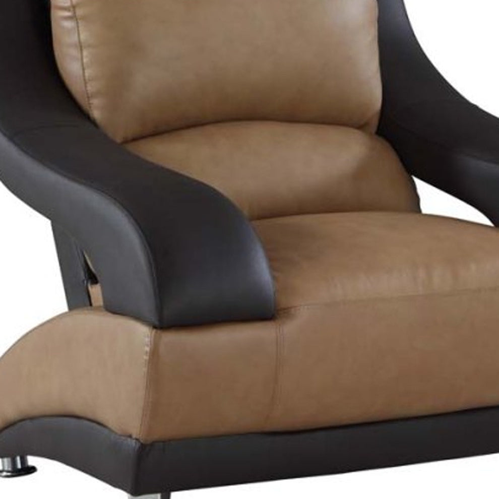 38" Two Tone Dazzling Leather Chair By Homeroots | Accent Chairs | Modishstore - 2
