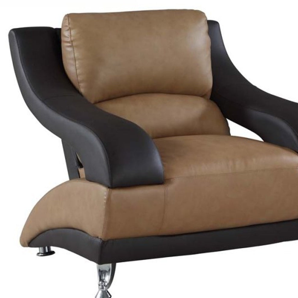 38" Two Tone Dazzling Leather Chair By Homeroots | Accent Chairs | Modishstore - 3