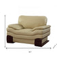 44" Dazzling Beige Leather Chair By Homeroots | Accent Chairs | Modishstore - 5