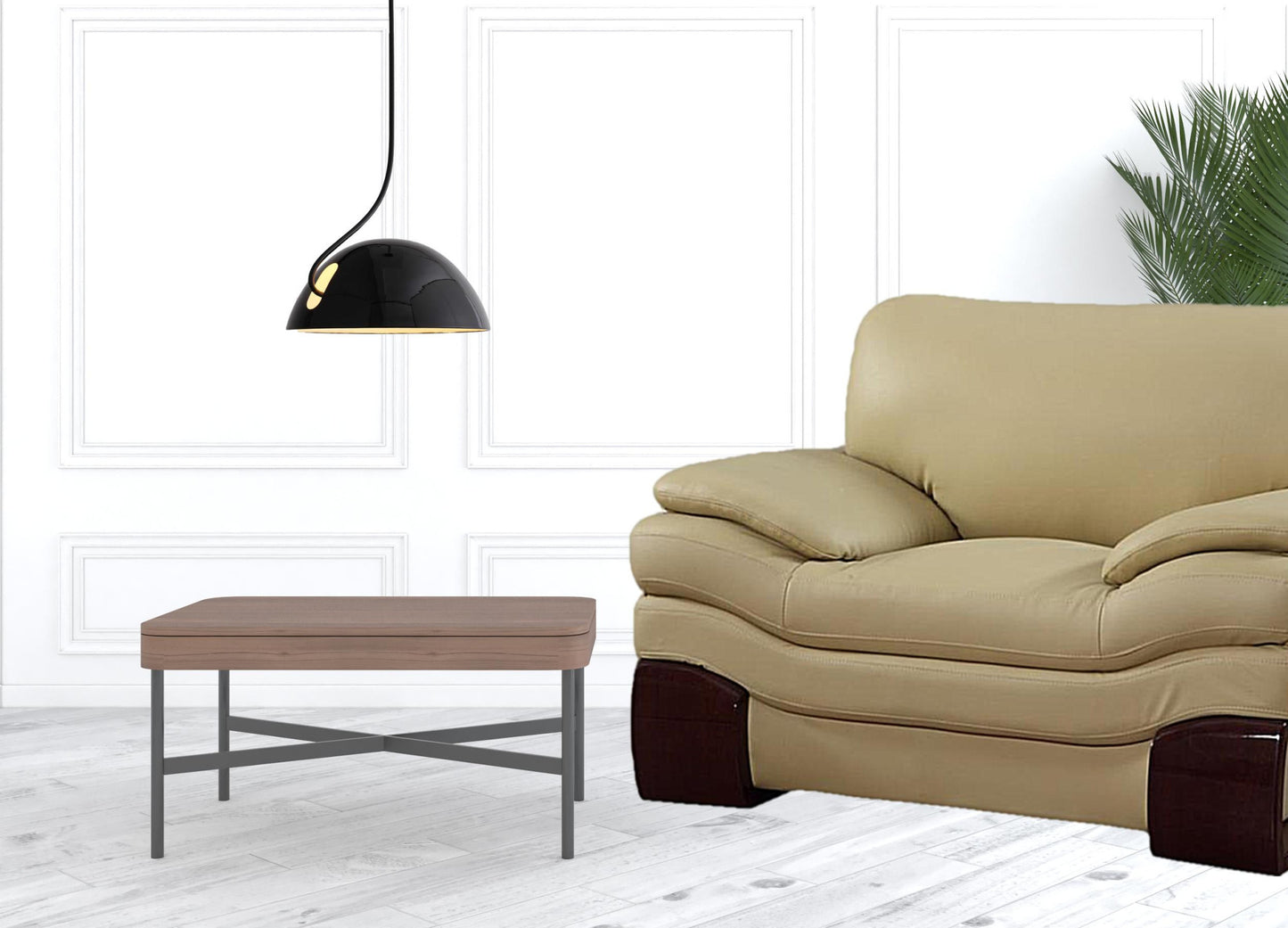 44" Dazzling Beige Leather Chair By Homeroots | Accent Chairs | Modishstore - 2