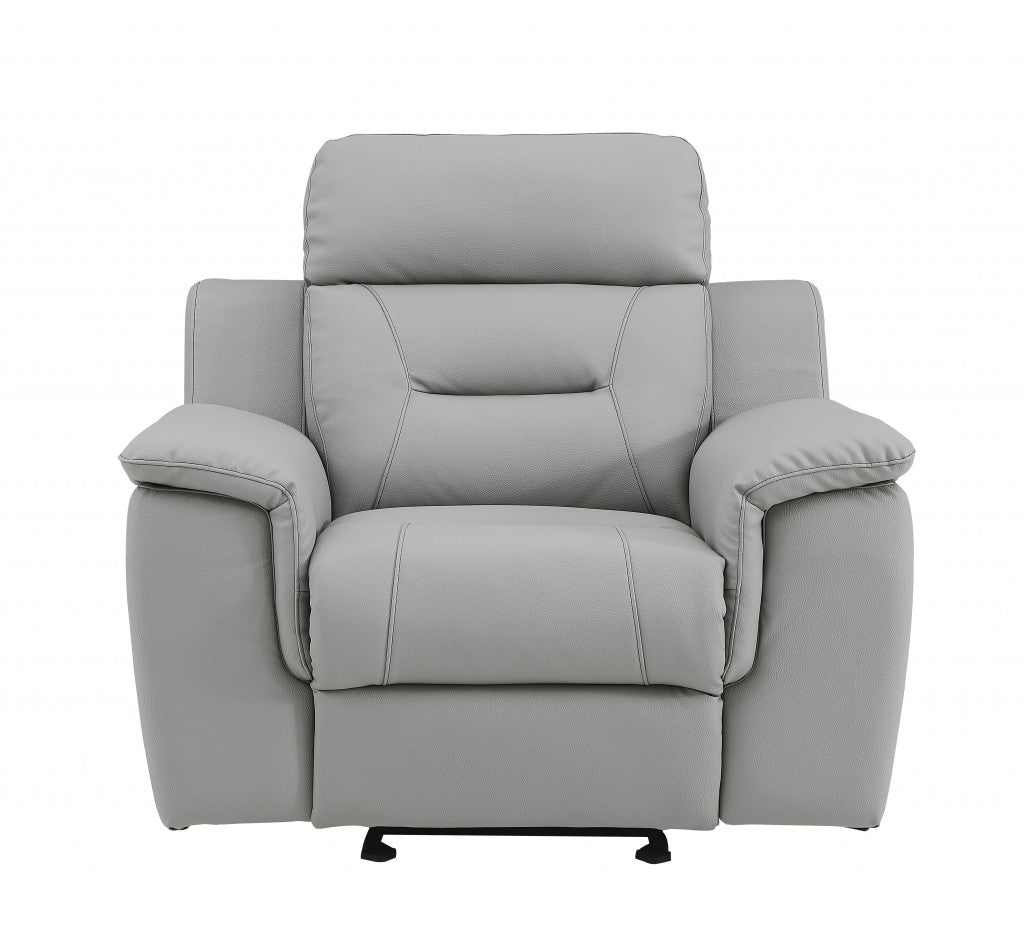 41" Grey Fascinating Leather Reclining Chair. By Homeroots | Recliners | Modishstore