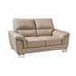37" Modern Beige Leather Loveseat By Homeroots | Loveseats | Modishstore