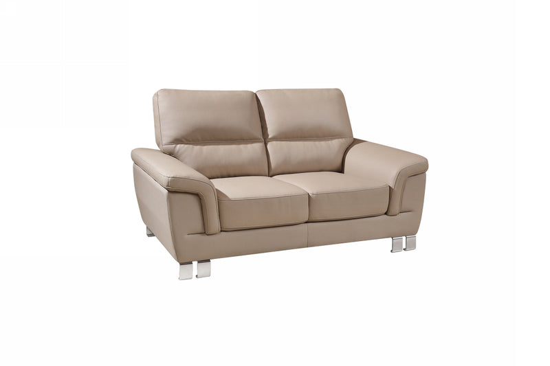 37" Modern Beige Leather Loveseat By Homeroots | Loveseats | Modishstore