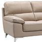 37" Classy Beige Leather Loveseat By Homeroots | Loveseats | Modishstore - 4