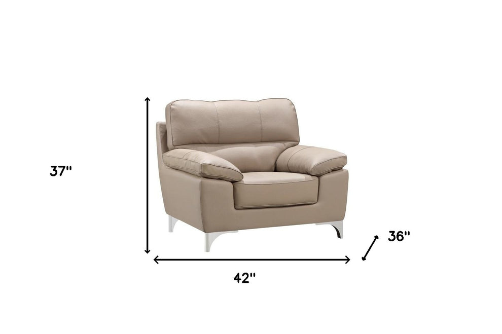 37" Beige Classy Chair By Homeroots | Accent Chairs | Modishstore - 5