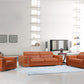 114" Sturdy Camel Leather Sofa Set By Homeroots | Sofa Set | Modishstore - 2