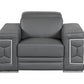 114" Sturdy Dark Grey Leather Sofa Set By Homeroots | Sofa Set | Modishstore - 3