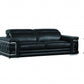 114" Sturdy Black Leather Sofa Set By Homeroots | Sofa Set | Modishstore