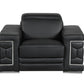 114" Sturdy Black Leather Sofa Set By Homeroots | Sofa Set | Modishstore - 3