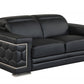 71" Sturdy Black Leather Loveseat By Homeroots | Loveseats | Modishstore - 2