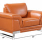 96" Lovely Camel Leather Sofa Set By Homeroots | Sofa Set | Modishstore