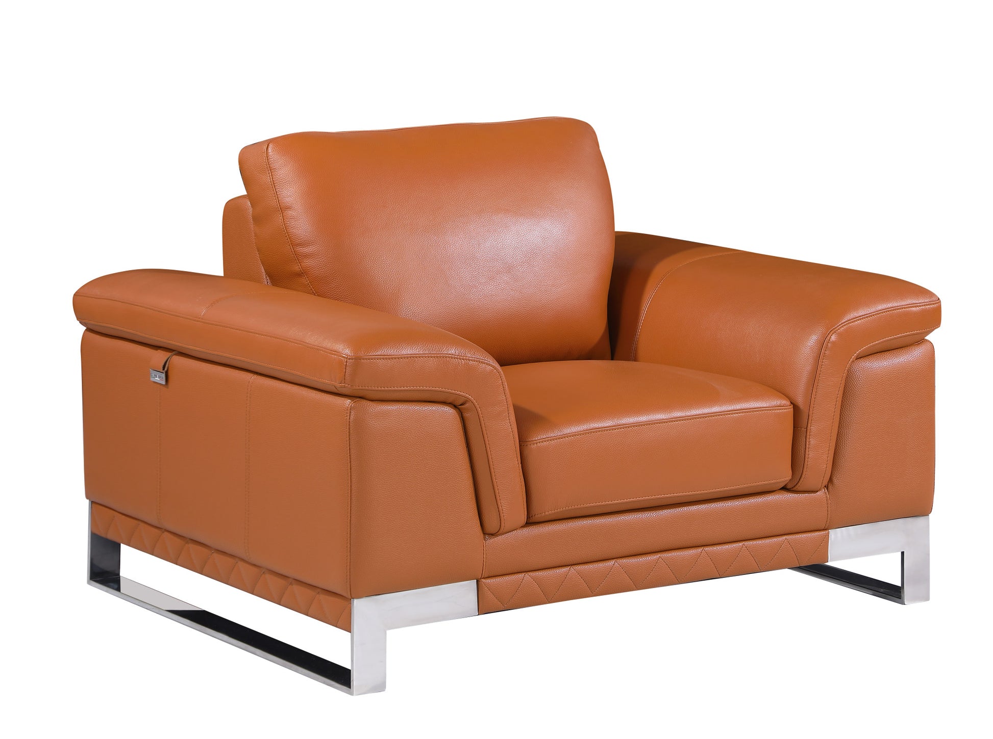32" Camel Lovely Leather Chair By Homeroots | Armchairs | Modishstore