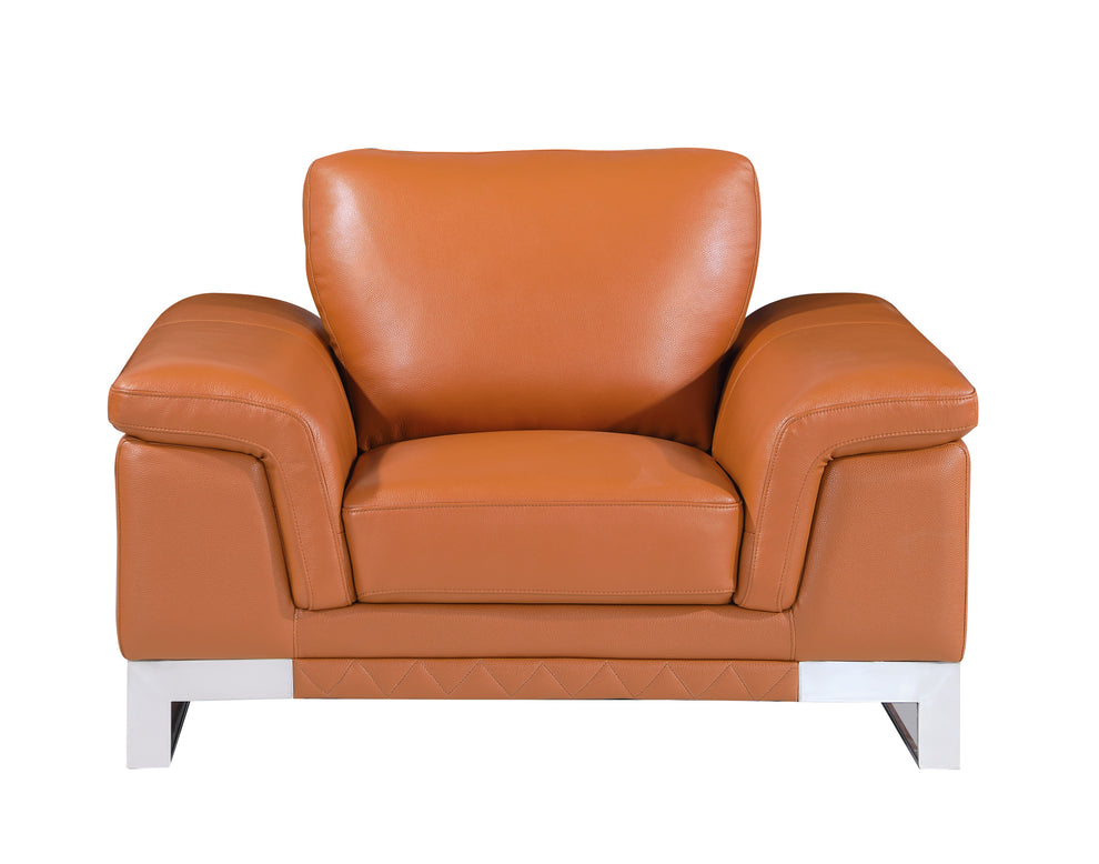 32" Camel Lovely Leather Chair By Homeroots | Armchairs | Modishstore - 2