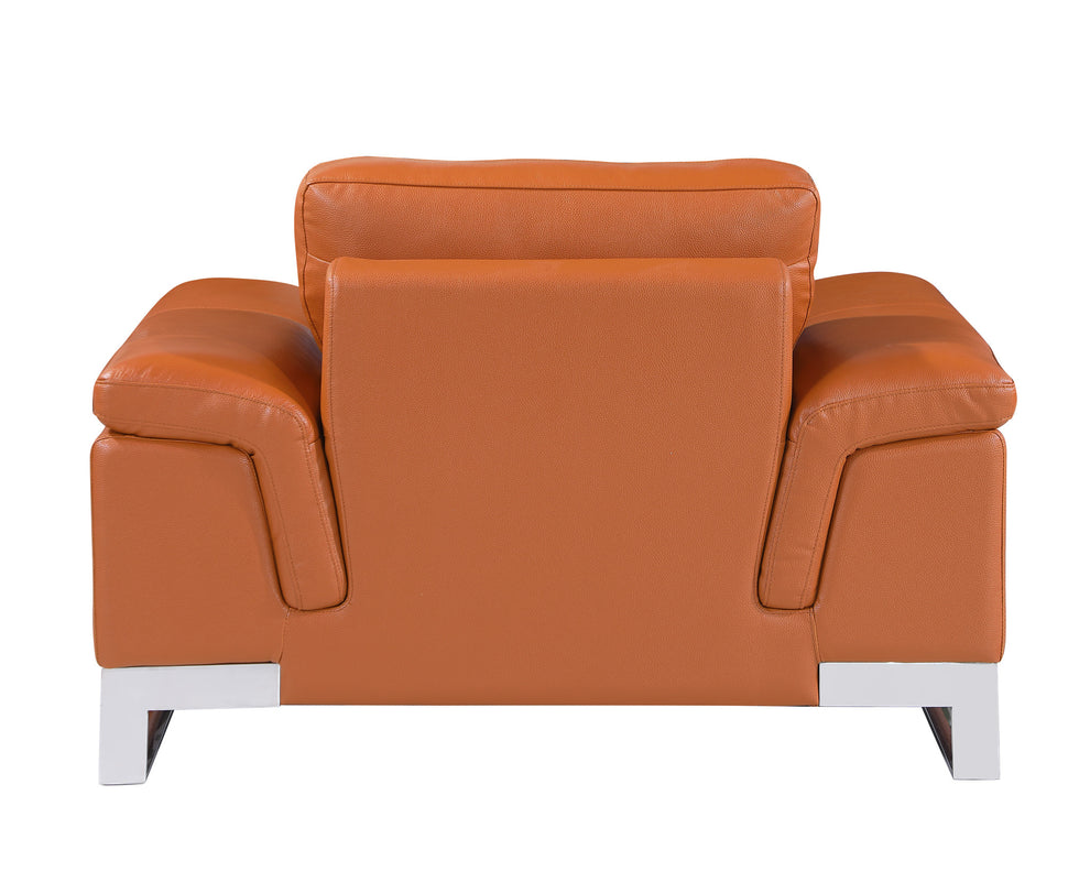 32" Camel Lovely Leather Chair By Homeroots | Armchairs | Modishstore - 4