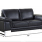 96" Lovely Black Leather Sofa Set By Homeroots | Sofa Set | Modishstore - 2