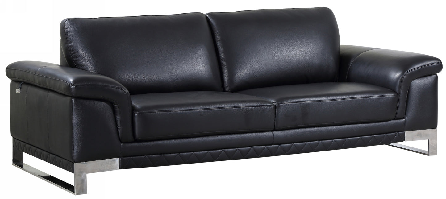 32" Lovely Black Leather Sofa By Homeroots
