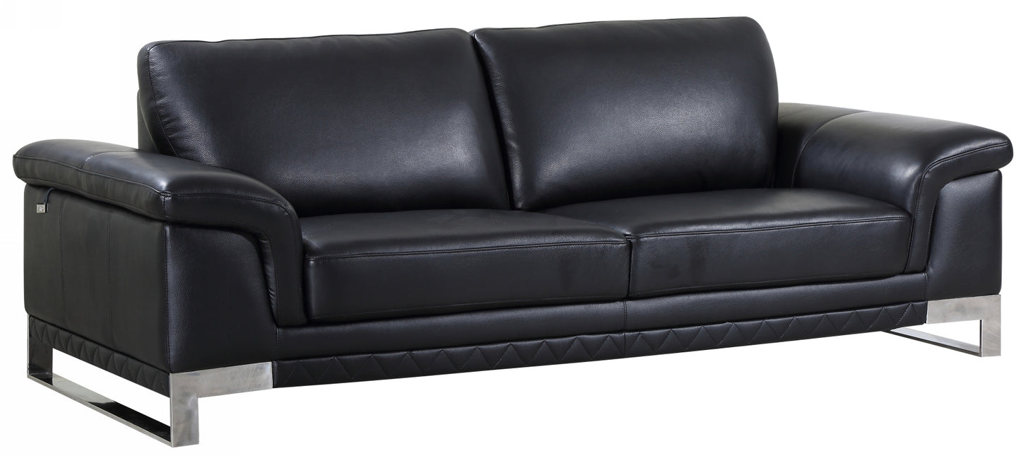 32" Lovely Black Leather Sofa By Homeroots | Sofas | Modishstore