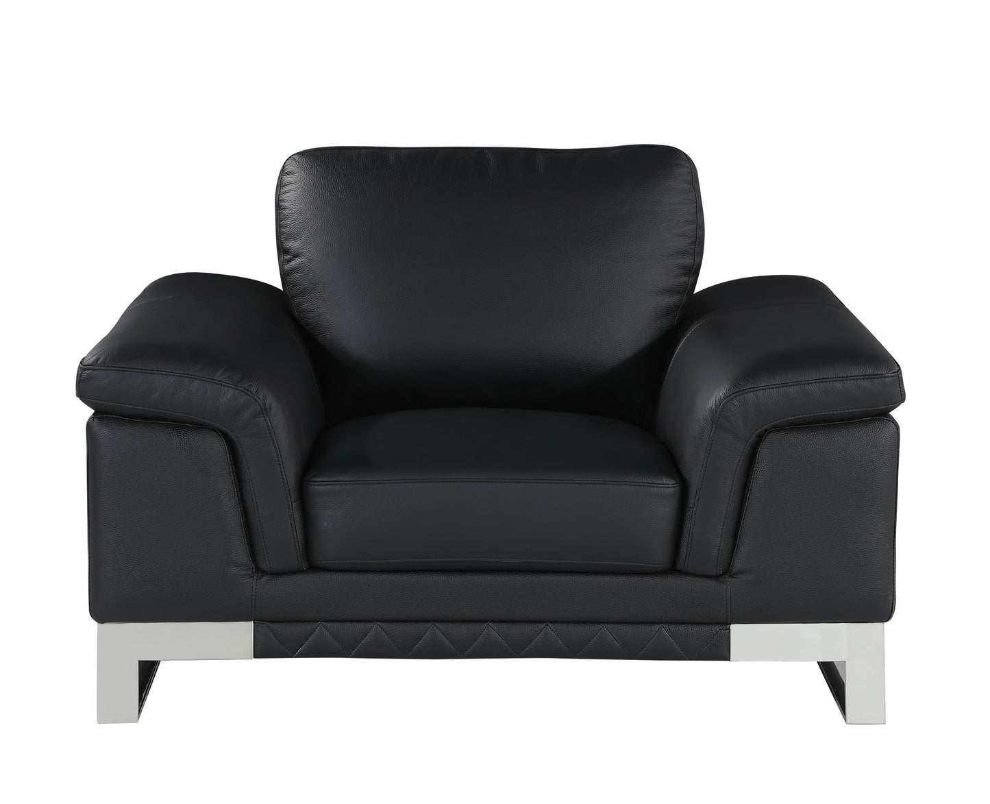 32" Black Lovely Leather Chair By Homeroots