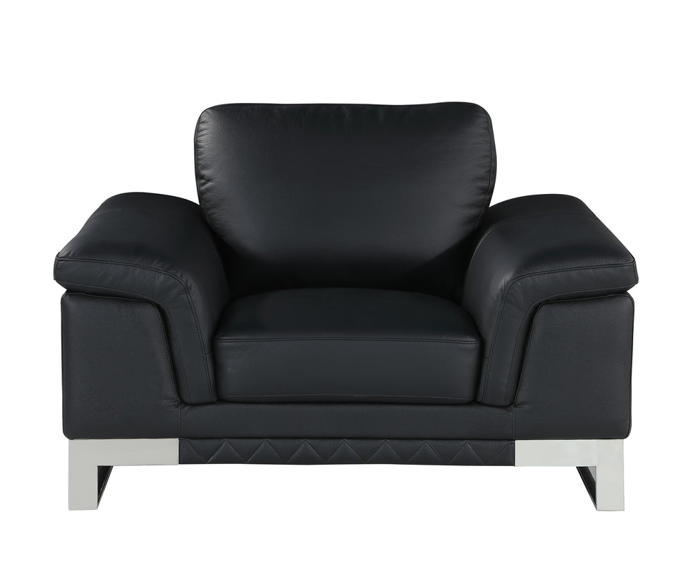 32" Black Lovely Leather Chair By Homeroots | Accent Chairs | Modishstore - 4