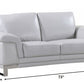 96" Lovely Light Gray Leather Sofa Set By Homeroots | Sofa Set | Modishstore - 3